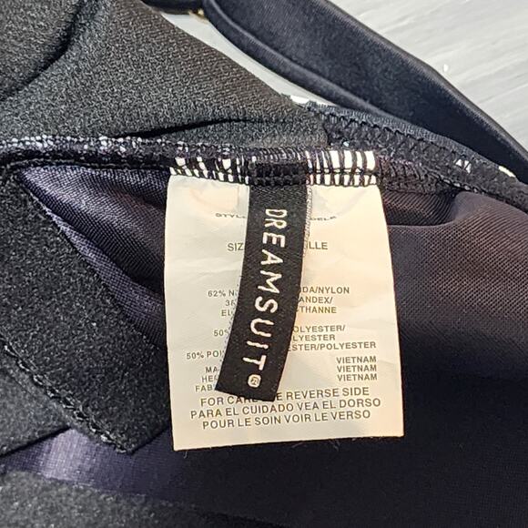 Dreamsuit Swimsuit by Miracle Brands Black and White One Piece Size 16W - Picture 6 of 10